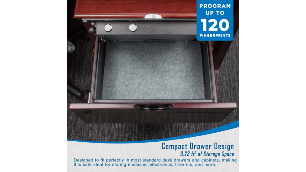 Barska Top Open BioMetric Safe, Black, 14.75x11.25x5in Exerior AX11556