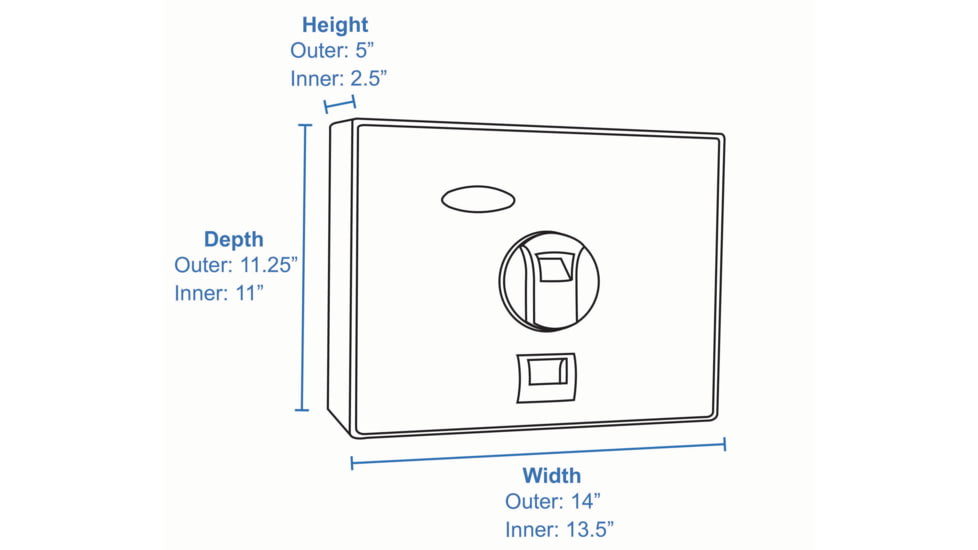 Barska Top Open BioMetric Safe, Black, 14.75x11.25x5in Exerior AX11556