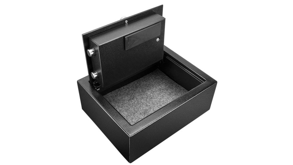 Barska Top Open Keypad Safe, Low Battery Alert, 12 Gauge Sheet Steel Construction, Black, Outer Size 12 x 9.5 x 4.5 in AX12622