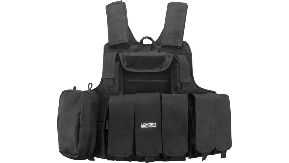 Loaded Gear VX-300 Tactical Vest, Black, 22 in. Long, Adjustable, 38-to-50-in. Torso 193908