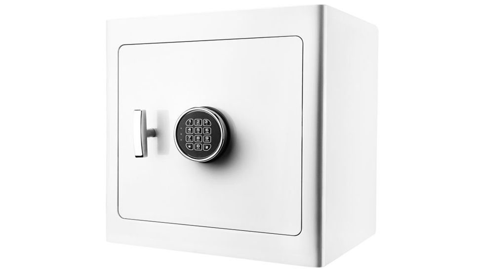 Barska White Keypad Jewelry Safe, Fireproof, Motion Sensor Light Interior, White, External Size 18 x 14 x 17.5 in AX12672
