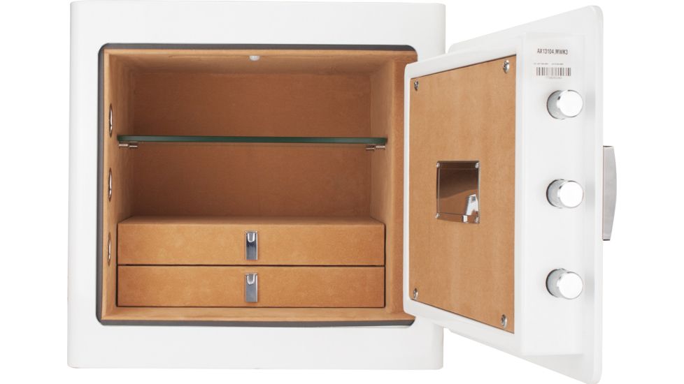 Barska White Keypad Jewelry Safe Tan Interior, White, Medium AX13104