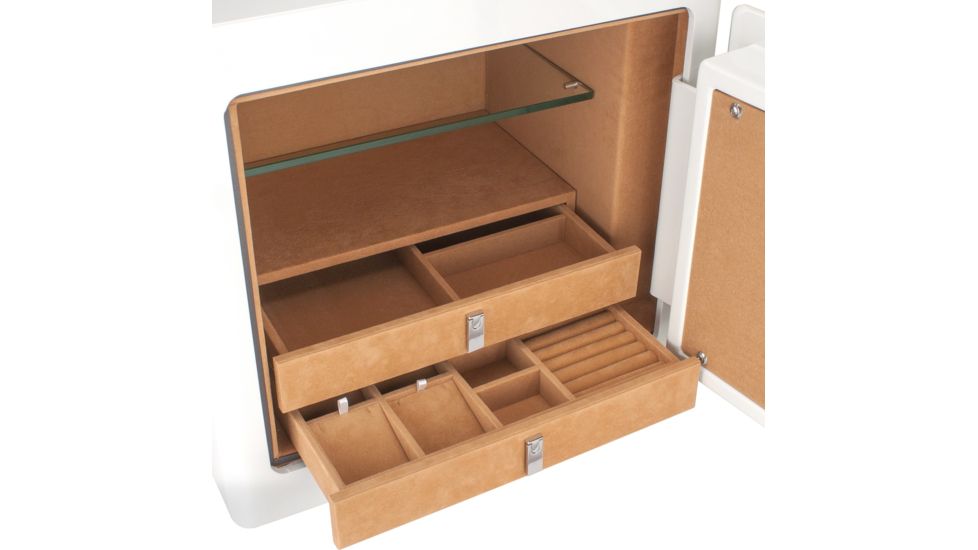 Barska White Keypad Jewelry Safe Tan Interior, White, Medium AX13104