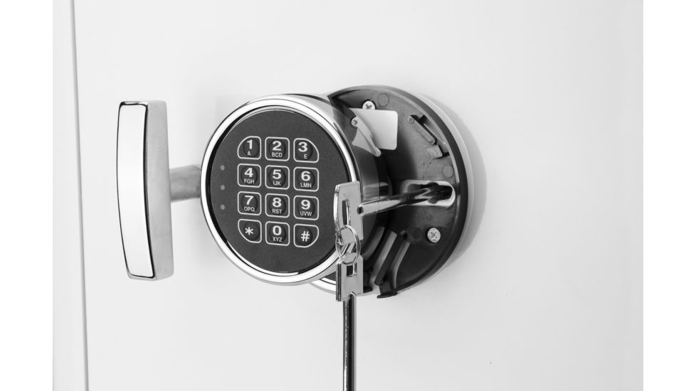 Barska White Keypad Jewelry Safe Tan Interior, White, Medium AX13104