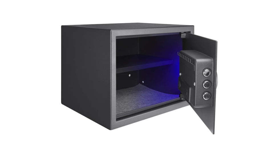 Barska WL80 WardenLight 0.8 Cu. ft Digital Keypad Safe with Interior LED Light, Black, Small, AX13748