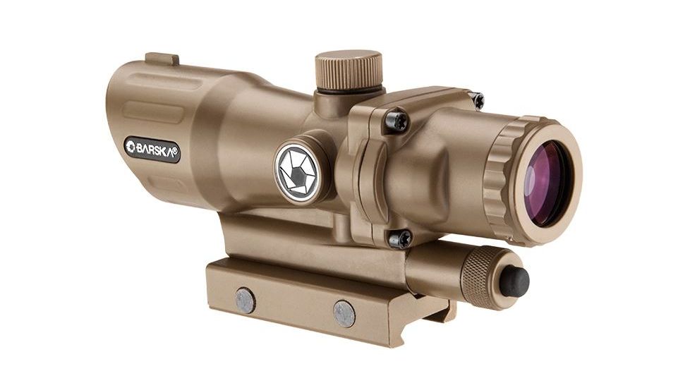 Barska IR AR-15 / M-16 Electro Sight Rifle Scope, 4x30mm, Illuminated IR Target Dot, Second Focal Plane, Tan, AC12454