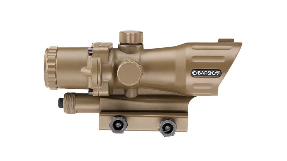 Barska IR AR-15 / M-16 Electro Sight Rifle Scope, 4x30mm, Illuminated IR Target Dot, Second Focal Plane, Tan, AC12454