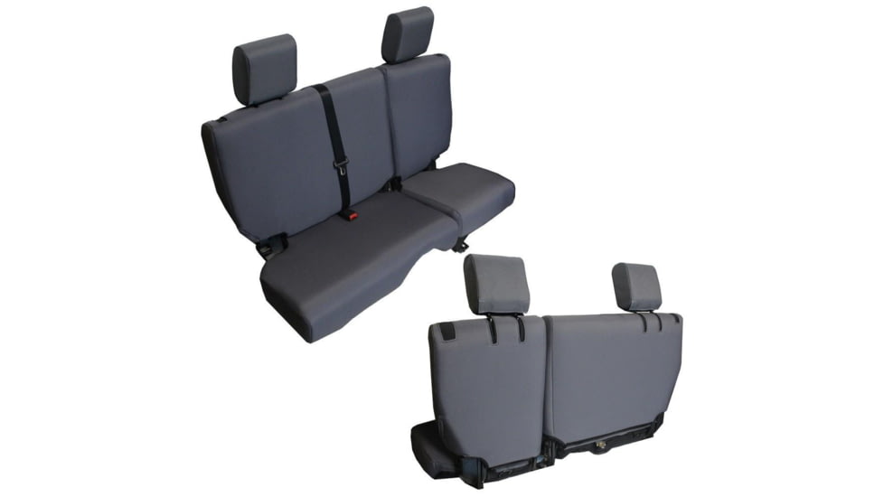 Bartact Jeep JKU Seat Covers Rear Split Bench 2008-2010 Wrangler JKU Baseline Performance, Graphite, JKBC0810R4G