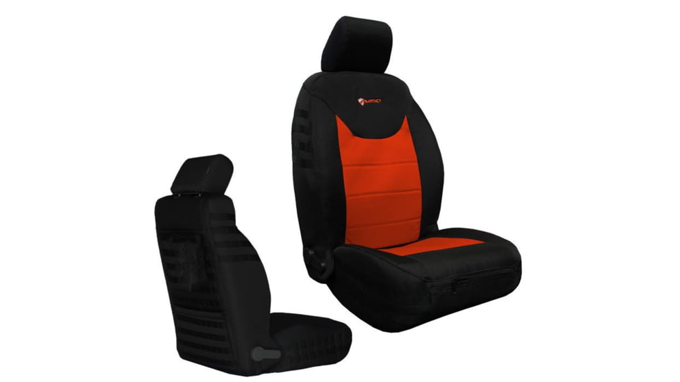 Bartact Jeep Seat Covers Front 13-18 Wrangler JK/JKU Tactical Series SRS Air Bag And Non Compliant, Black/Red, JKTC2013FPBR