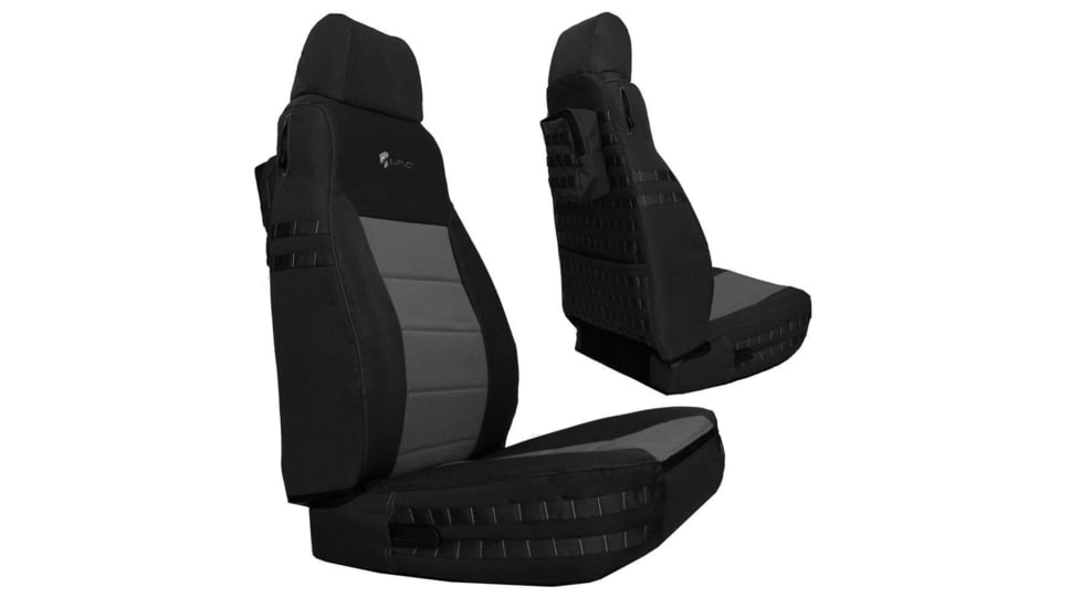 Bartact Jeep TJ Seat Covers Front 2003-2006 Wrangler TJ Tactical Series, Black/Graphite, TJSC0306FPBG