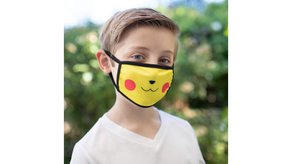 Bartact Kids Reversible 2 Ply Polyester Reusable Washable Face Mask Cover w/ Filter Slot, Small, Pokemon Pikachu, FMPOKEMN