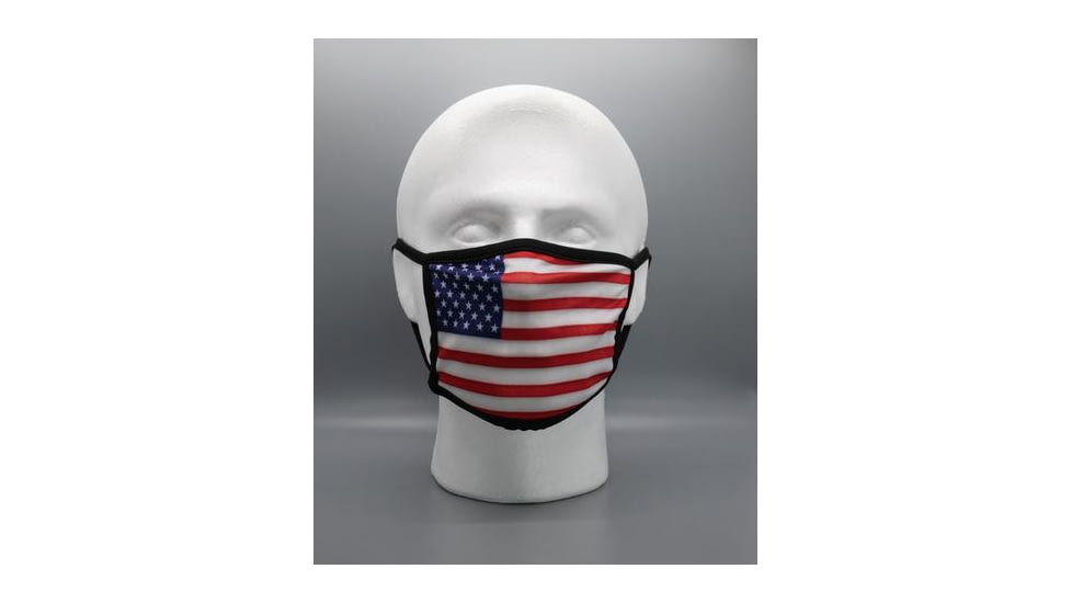 Bartact Reversible 2 Ply Polyester Reusable Washable Face Mask Cover w/ Filter Slot, Large, Thin Blue Line American Flag, FMUSATBL