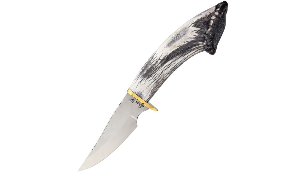 Barto Elk Antler Turquoise Fixed Blade Knife, 5in, Stainless Steel, Standard Edge, Elk Antler Handle BRT005