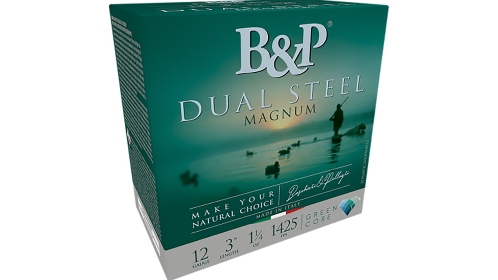 Baschieri &amp; Pellagri Dual Steel 12 Gauge 1 1/4 oz Grain 3 in Shotgun Ammo, #2/3, 10 Rounds, 12B4DS23