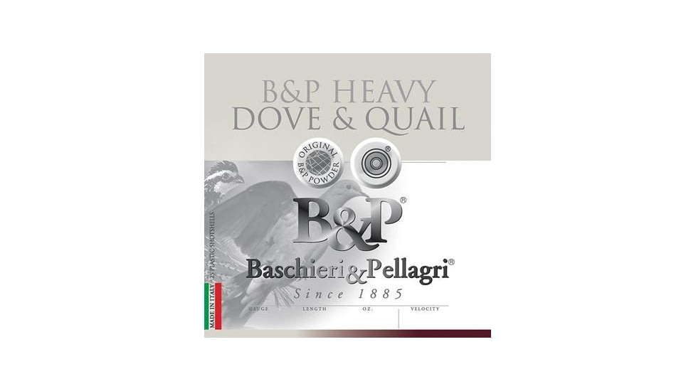 Baschieri &amp; Pellagri Dove &amp; Quail Steel Shotshells-12 ga 2-3/4 In 1 oz Size 8.5 1375 fps 25/ct, CA7C08HDA102