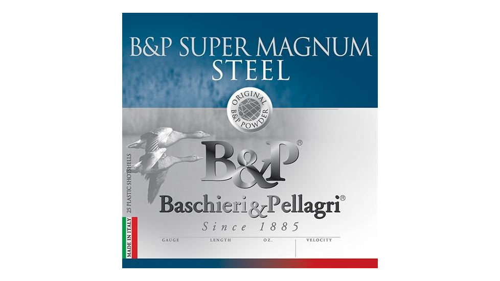Baschieri &amp; Pellagri Magnum Steel Shotshells 20 ga 3in 1 oz. 1400 fps Size 3 25/ct, CA7C04MSB012