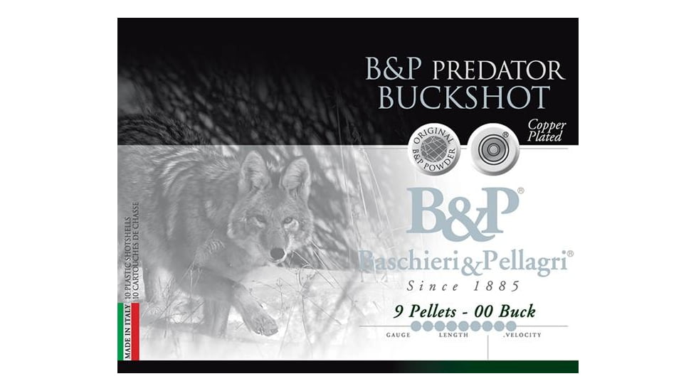 Baschieri &amp; Pellagri Predator Buckshot Shotshells- 12 ga 2-3/4 In 2 oz Size 00 1280 fps 10/ct, CA7C05BSA004