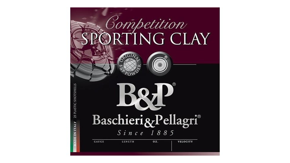 Baschieri &amp; Pellagri Sporting Clays Shotshells- 12 ga 2-3/4 In 1 1/8 oz. Size 8 1260 fps 25/ct, 12B18SC8