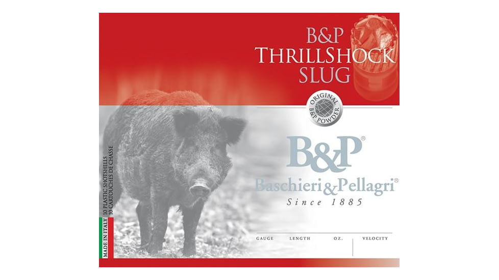 Baschieri &amp; Pellagri ThrillShock Slug Shotshells- 20 ga 2-3/4 In 7/8 oz 1500 fps 10 /ct, CA7C06SLB001