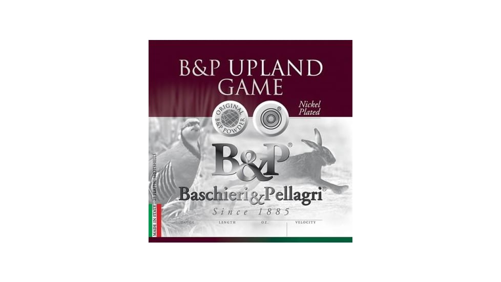 Baschieri &amp; Pellagri Upland Game Shotshells 12 ga 3in 1-7/8 oz 1250 fps Size 4 25/ct, 123B78U4
