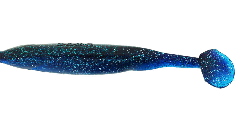 Bass Assassin Bang Lures Die Dapper Swimbait, 5in, 10 per Pack, Junebug/Blue Belly, 5, DDA41436