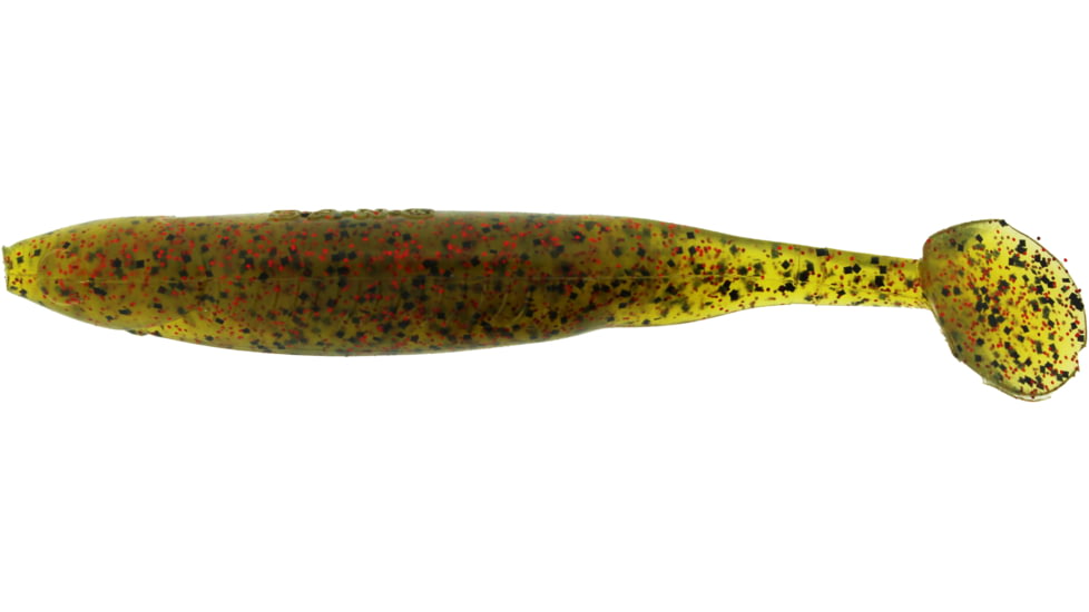 Bass Assassin Bang Lures Die Dapper Swimbait, 5in, 10 per Pack, Watermelon Red Glitter, 5, DDA41410