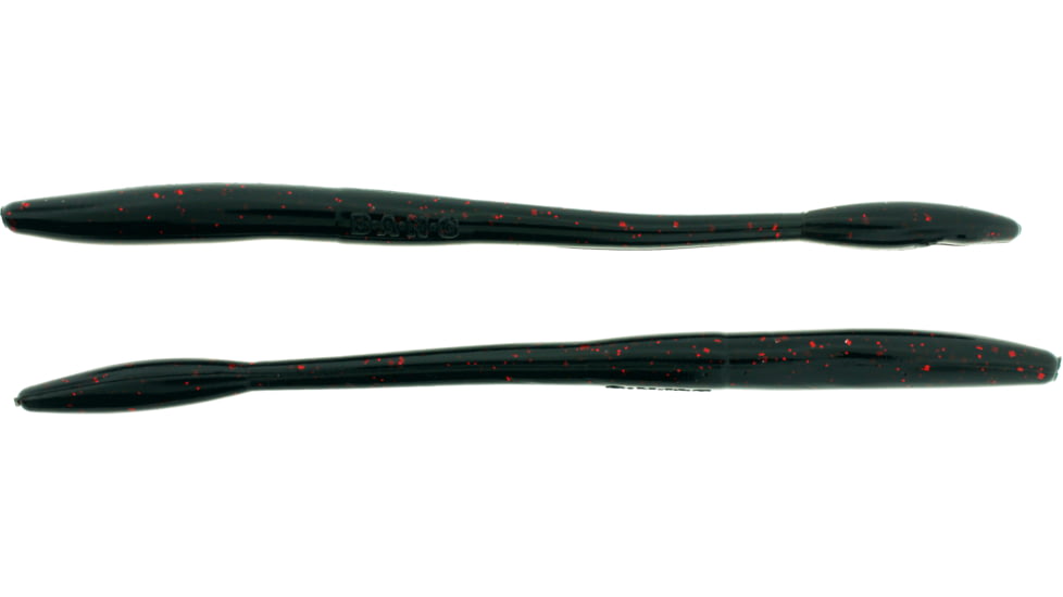 Bass Assassin BANG Lures Tapout, 6in, 12 per Pack, Black/Red Glitter, 6, TO59419