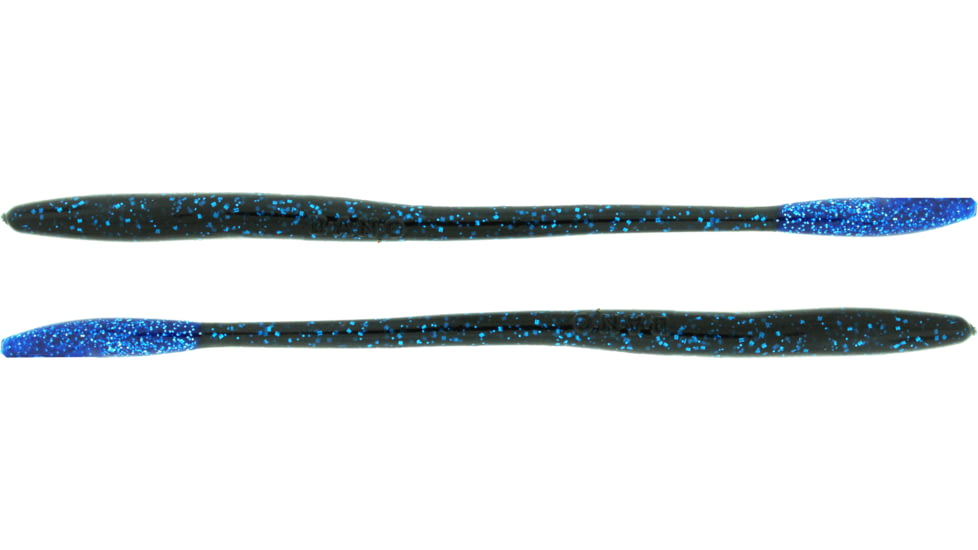 Bass Assassin BANG Lures Tapout, 7.5in, 12 per Pack, Black/Blue Glitter Tail, 7.5, TO64405