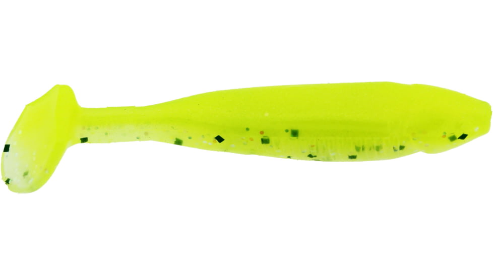 Bass Assassin Crappie Dapper Swimbait, 2in, 10 per Pack, Limetreuse Ghost, 2, DDA48475