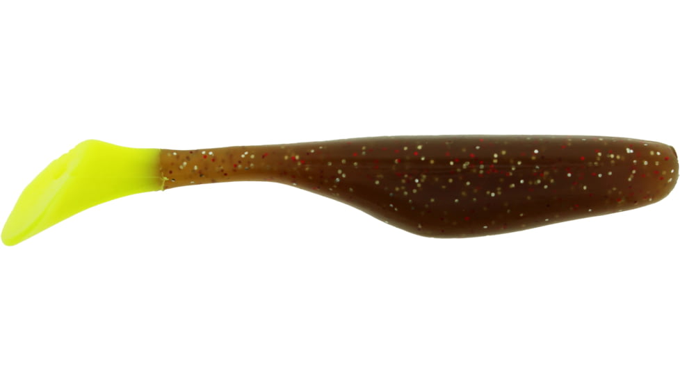 Bass Assassin Lures Turbo Shad Swimbait, 4in, 10 per Pack, 10W40/Limetreuse Tail, 4, TSA30210