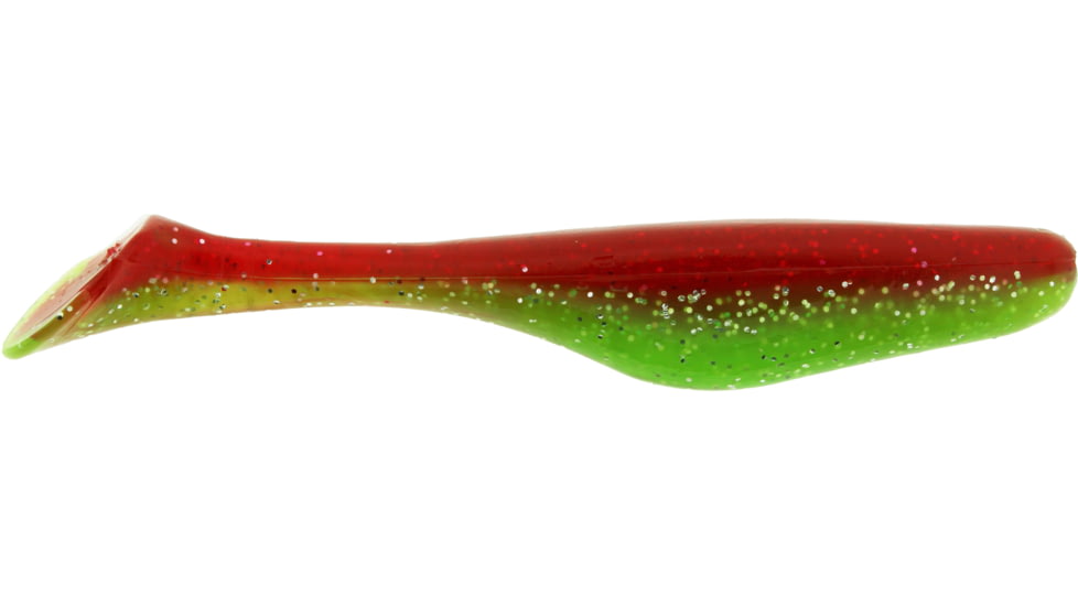 Bass Assassin Lures Turbo Shad Swimbait, 4in, 10 per Pack, Chartreuse Woodpecker, 4, TSA30391