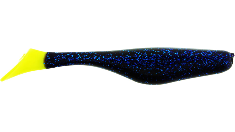Bass Assassin Lures Turbo Shad Swimbait, 4in, 10 per Pack, Electric Blue/Limetreuse Tail, 4, TSA30254
