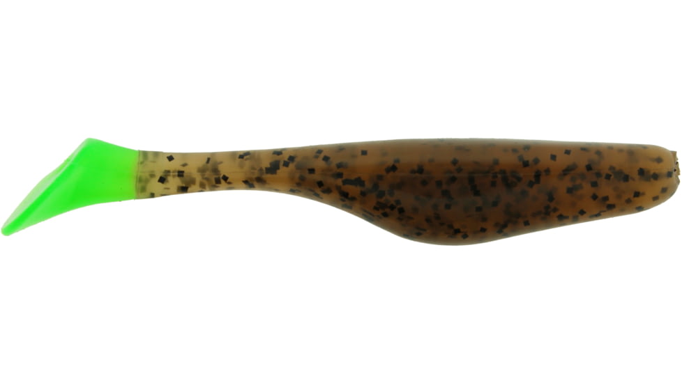 Bass Assassin Lures Turbo Shad Swimbait, 4in, 10 per Pack, Pumpkin Seed/Chartreuse Tail, 4, TSA30215