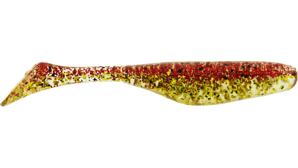 Bass Assassin Lures Turbo Shad Swimbait, 4in, 10 per Pack, Red Gold Shiner, 4, TSA30380