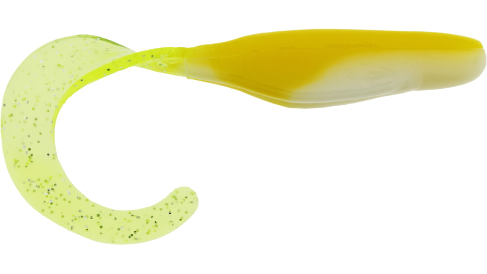 Bass Assassin Walleye Assassin Curly Shad, 4in, 10 per Pack, Acid Rain, 4, WC33260
