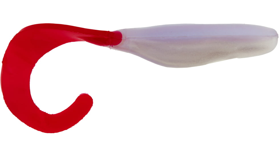 Bass Assassin Walleye Assassin Curly Shad, 4in, 10 per Pack, Albino/Fire Tail, 4, WC33240
