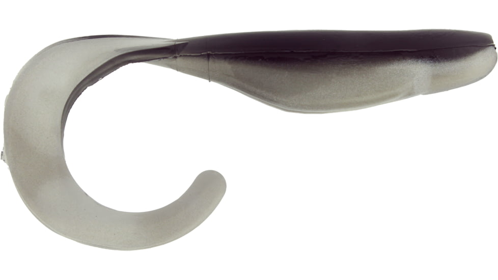 Bass Assassin Walleye Assassin Curly Shad, 4in, 10 per Pack, Black Shad, 4, WC33300