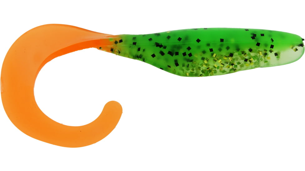 Bass Assassin Walleye Assassin Curly Shad, 4in, 10 per Pack, Fire Tiger, 4, WC33245