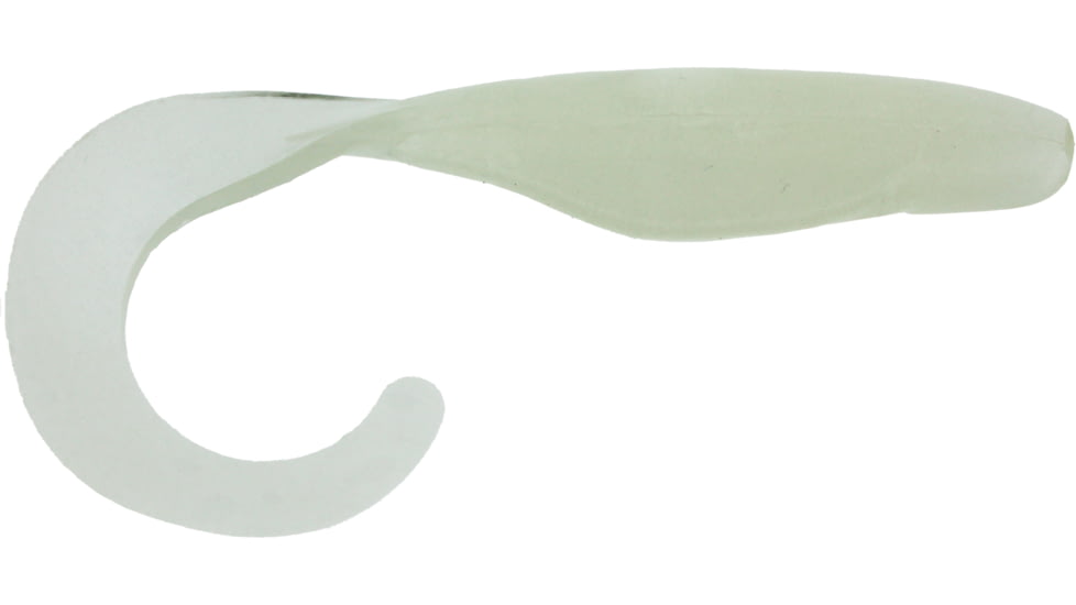 Bass Assassin Walleye Assassin Curly Shad, 4in, 10 per Pack, Glow, 4, WC33116