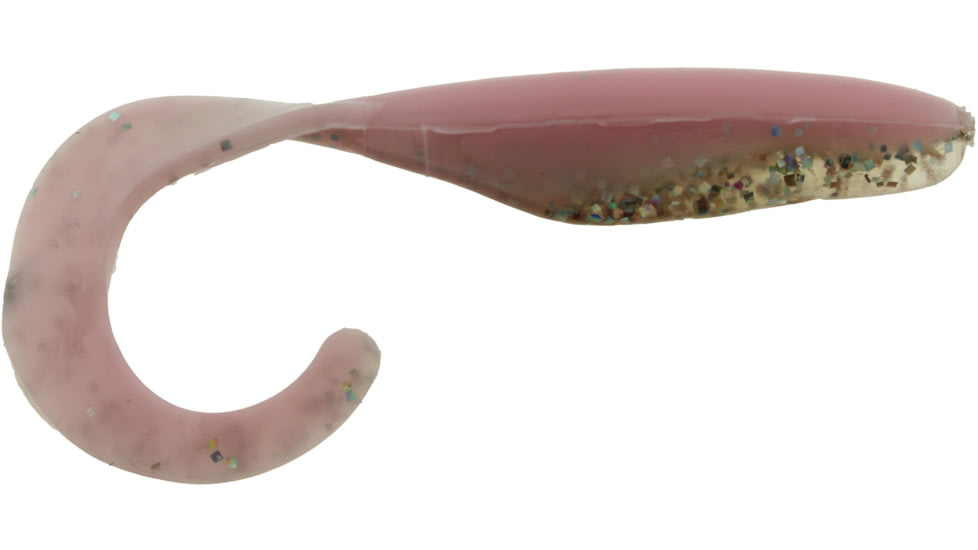 Bass Assassin Walleye Assassin Curly Shad, 4in, 10 per Pack, Pink Diamond, 4, WC33374