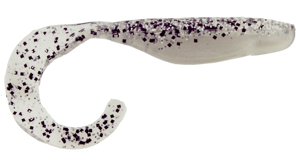 Bass Assassin Walleye Assassin Curly Shad, 4in, 10 per Pack, Salt &amp; Pepper Silver Phantom, 4, WC33336