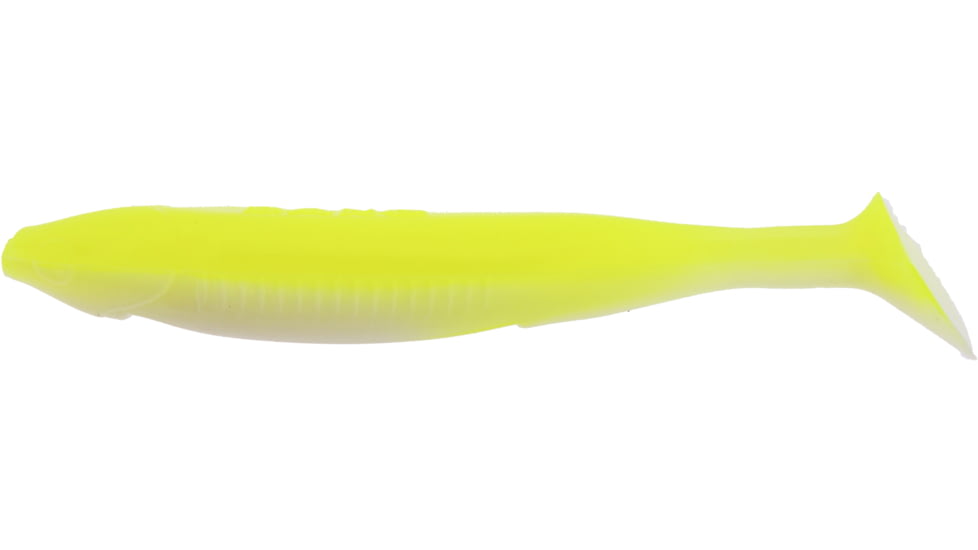 Bass Assassin Walleye Assassin Die Dapper, 3in, 10 per Pack, Chartreuse/White, 3, WDD82526
