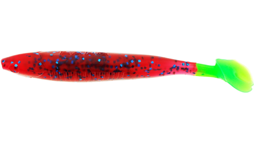 Bass Assassin Walleye Assassin Die Dapper, 3in, 10 per Pack, Plum/Chartreuse Tail, 3, WDD82255