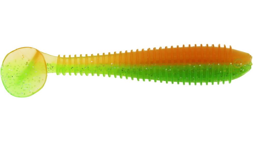 Bass Assassin Walleye Assassin Litl Boss, 3.5in, 6 per Pack, Cantaloupe, 3.5, WBS31399