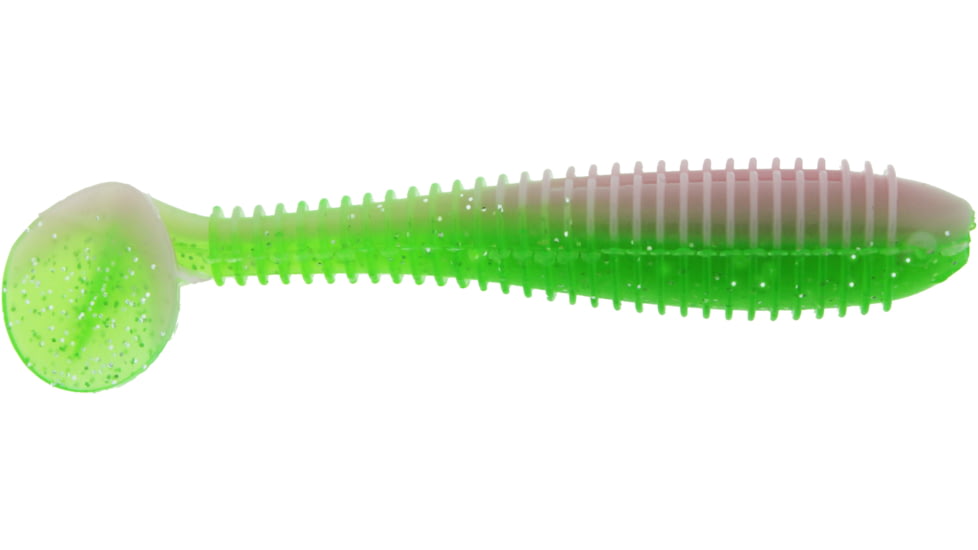 Bass Assassin Walleye Assassin Litl Boss, 3.5in, 6 per Pack, Electric Chicken, 3.5, WBS31376