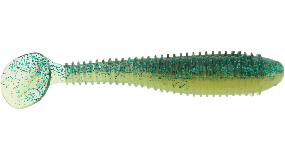 Bass Assassin Walleye Assassin Litl Boss, 3.5in, 6 per Pack, Phantom Green, 3.5, WBS31583