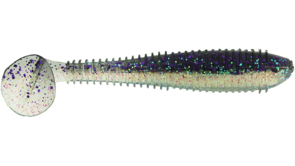 Bass Assassin Walleye Assassin Litl Boss, 3.5in, 6 per Pack, Purple Moon, 3.5, WBS31586