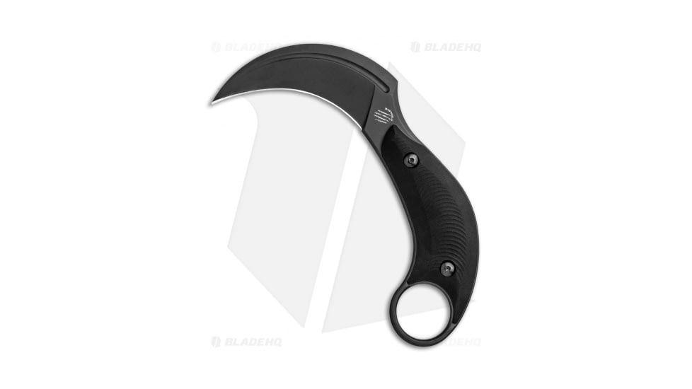 Bastinelli Creations B.A.K. Karambit Fixed Blade Knife, 3.25in, Bohler N690 Stainless Steel, Hawkbill Blade, G10 Black Handle, Black/Black, 6.375in, BHQ-86907