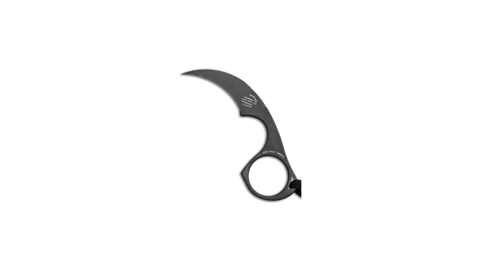 Bastinelli Creations Bastinelli Diagnostic Karambit Fixed Blade Neck Knife Black 1.5" Black, Black, Bohler N690, adult, BHQ-34360