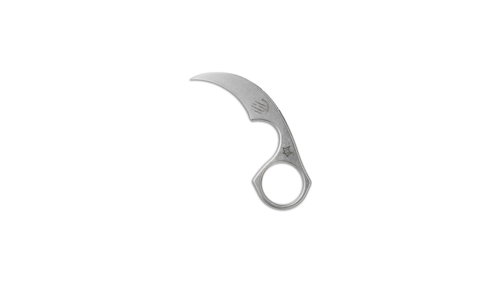 Bastinelli Creations Bastinelli Diagnostic Karambit Fixed Blade Neck Knife Stonewash 1.5" Stonewash, Gray, Bohler N690, adult, BHQ-34361